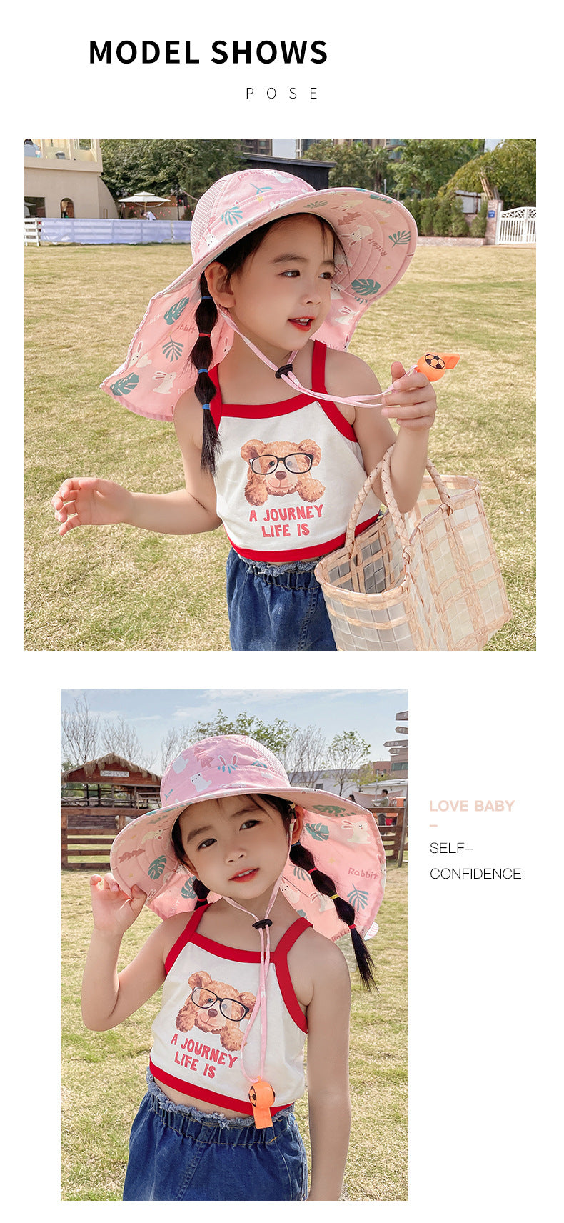 Cappello da Sole per Bambini con UPF 50+ - Visiera Larga e Cinturino Regolabile