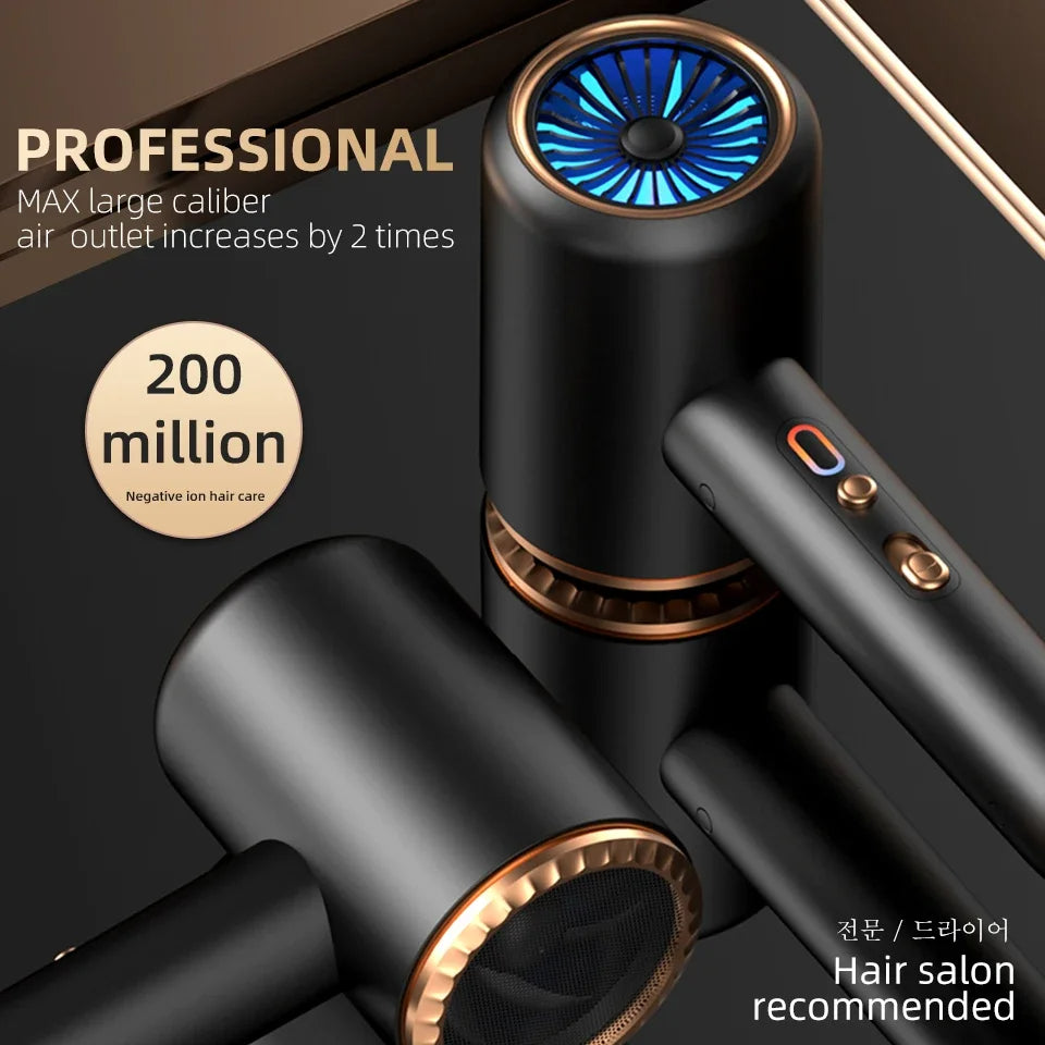 Asciugacapelli Professionale 2400W con Aria Fredda e Calda - Ioni Negativi - Asciugacapelli Potente per Risultati da Salone