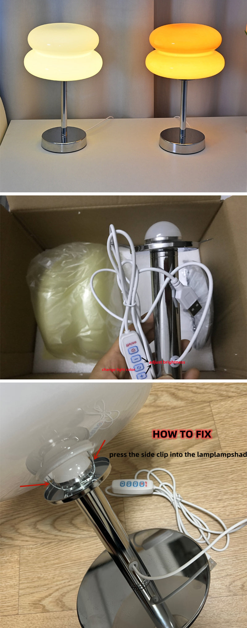 LAMPADA DA TAVOLO IN VETRO DESIGNER – LAMPADA LED AMBIENTALE PER CAMERA DA LETTO E UFFICIO