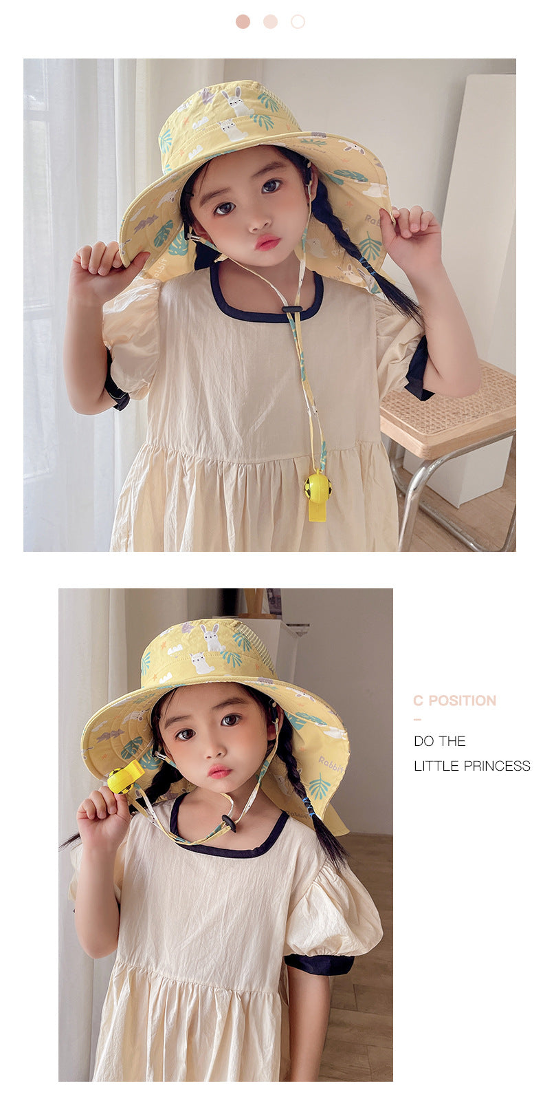 Cappello da Sole per Bambini con UPF 50+ - Visiera Larga e Cinturino Regolabile