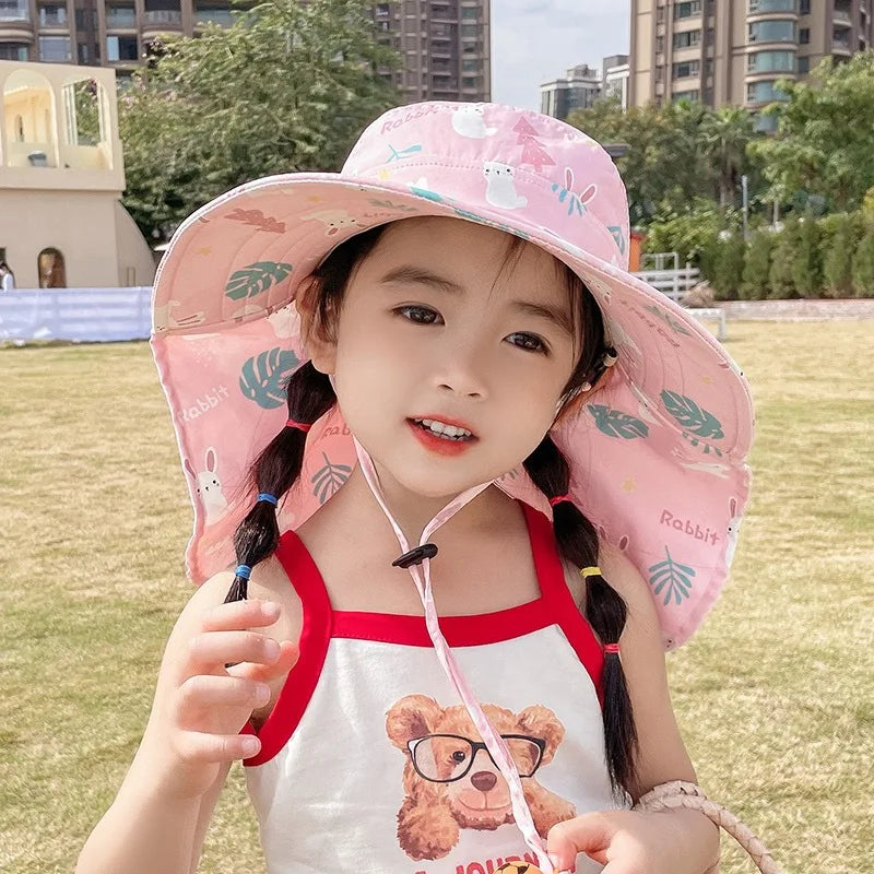 CAPPELLO DA SOLE ANTI-UV PER BAMBINI CON FISCHIO – CAPPELLO A CESTO ESTIVO PER RAGAZZI E RAGAZZE