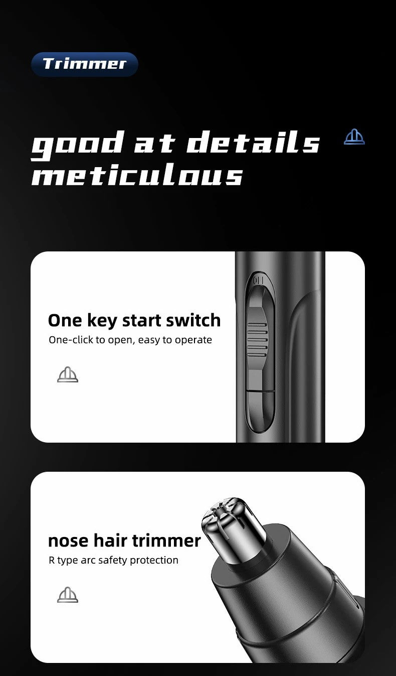 Rasoi professionale per peli del naso e delle orecchie senza dolore per uomini e donne – Ricaricabile