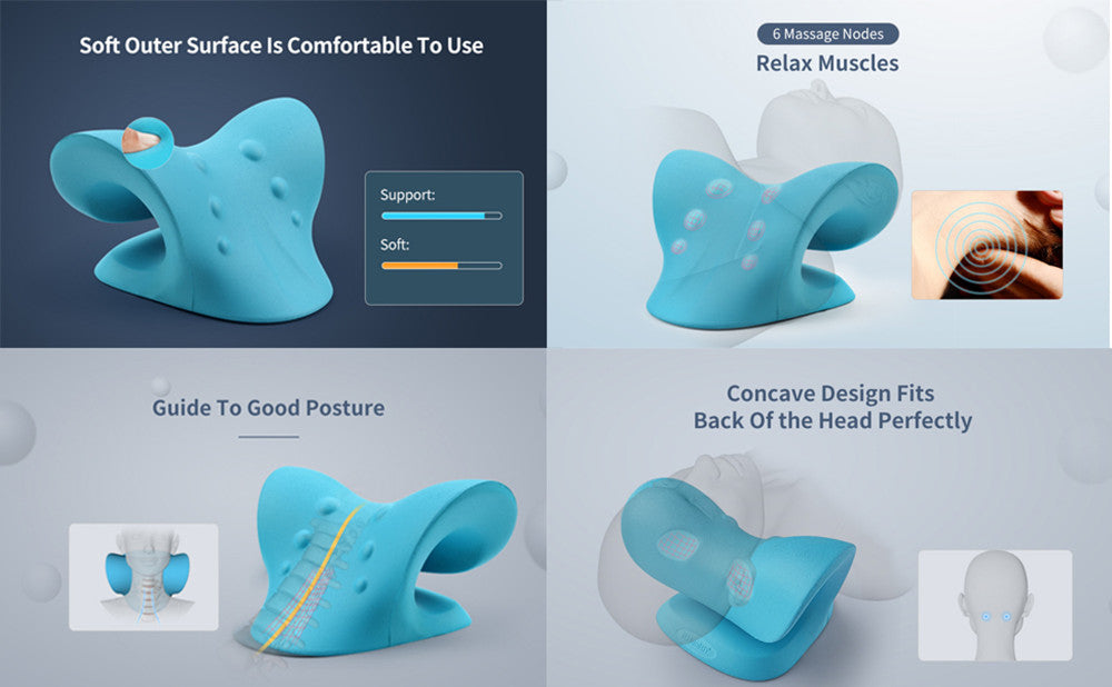 Allungatore per Collo e Spalle - Cuscino per Massaggio da Trazione Cervicale per Allineamento Spinale