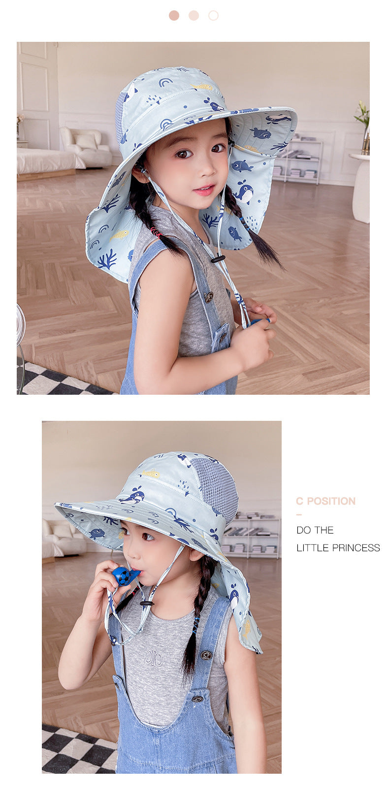 Cappello da Sole per Bambini con UPF 50+ - Visiera Larga e Cinturino Regolabile