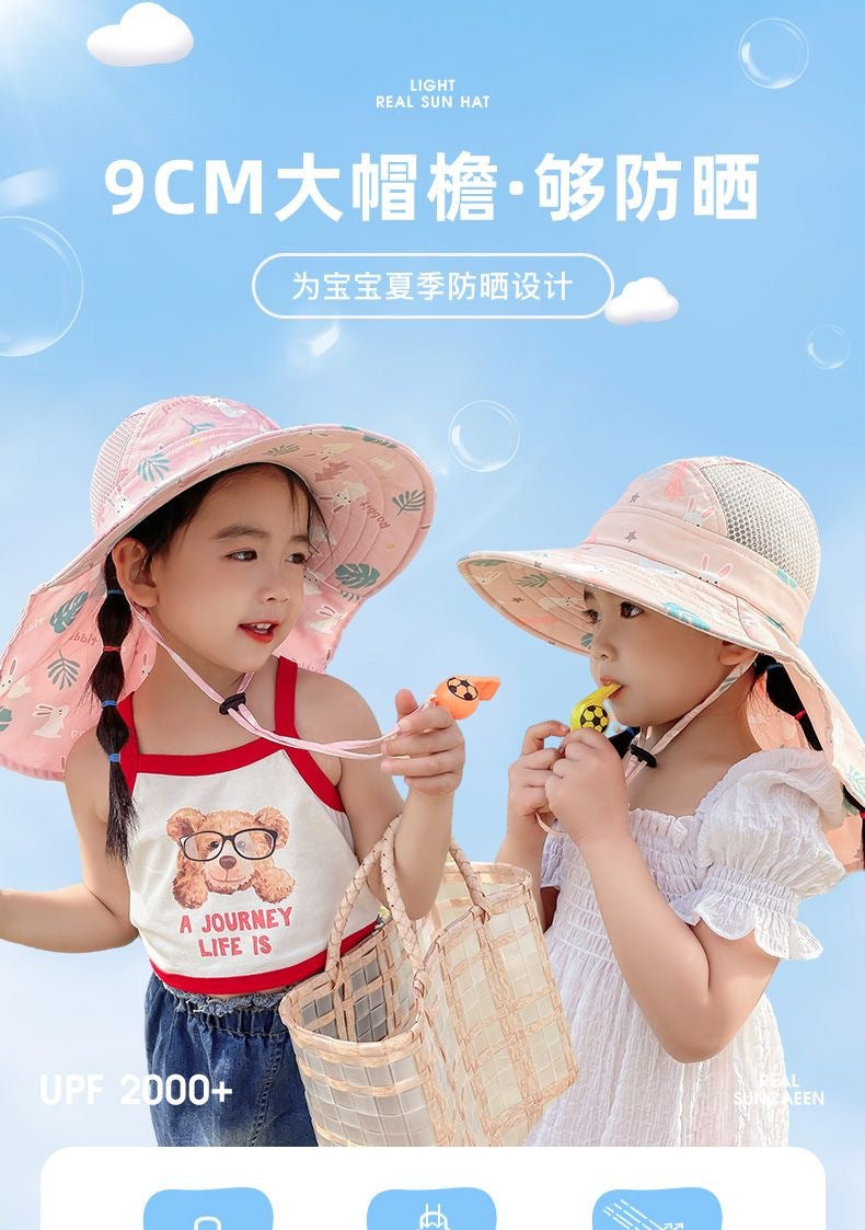 CAPPELLO DA SOLE ANTI-UV PER BAMBINI CON FISCHIO – CAPPELLO A CESTO ESTIVO PER RAGAZZI E RAGAZZE