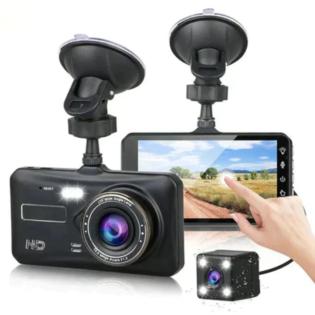 Dashcam Duale Wireless | Visione Notturna | Angolo Larghezza 170°
