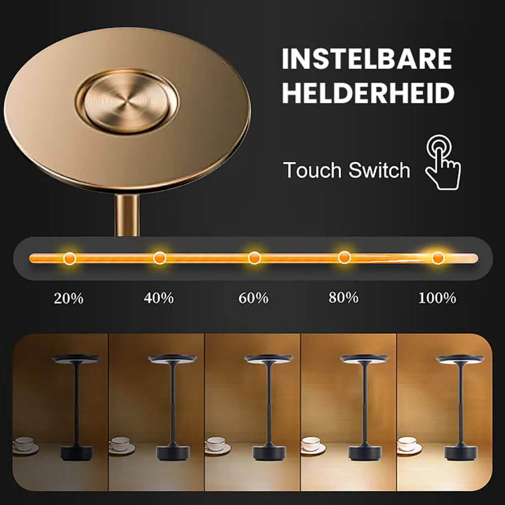 LuminLight | Lampada da Tavolo LED Wireless Ricaricabile Dimmerabile