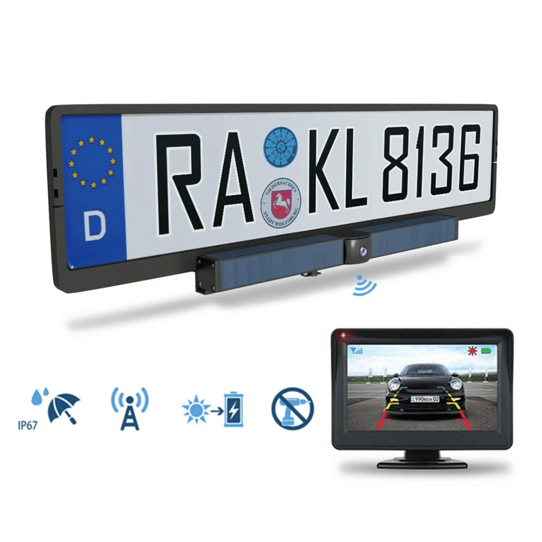 Telecamera di Retromarcia HD Solare - Senza Fili - IP67