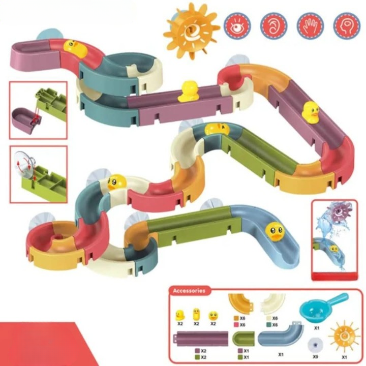 Scivolo per Acqua da Bagno – Set di Costruzione con Anatre e Scivoli