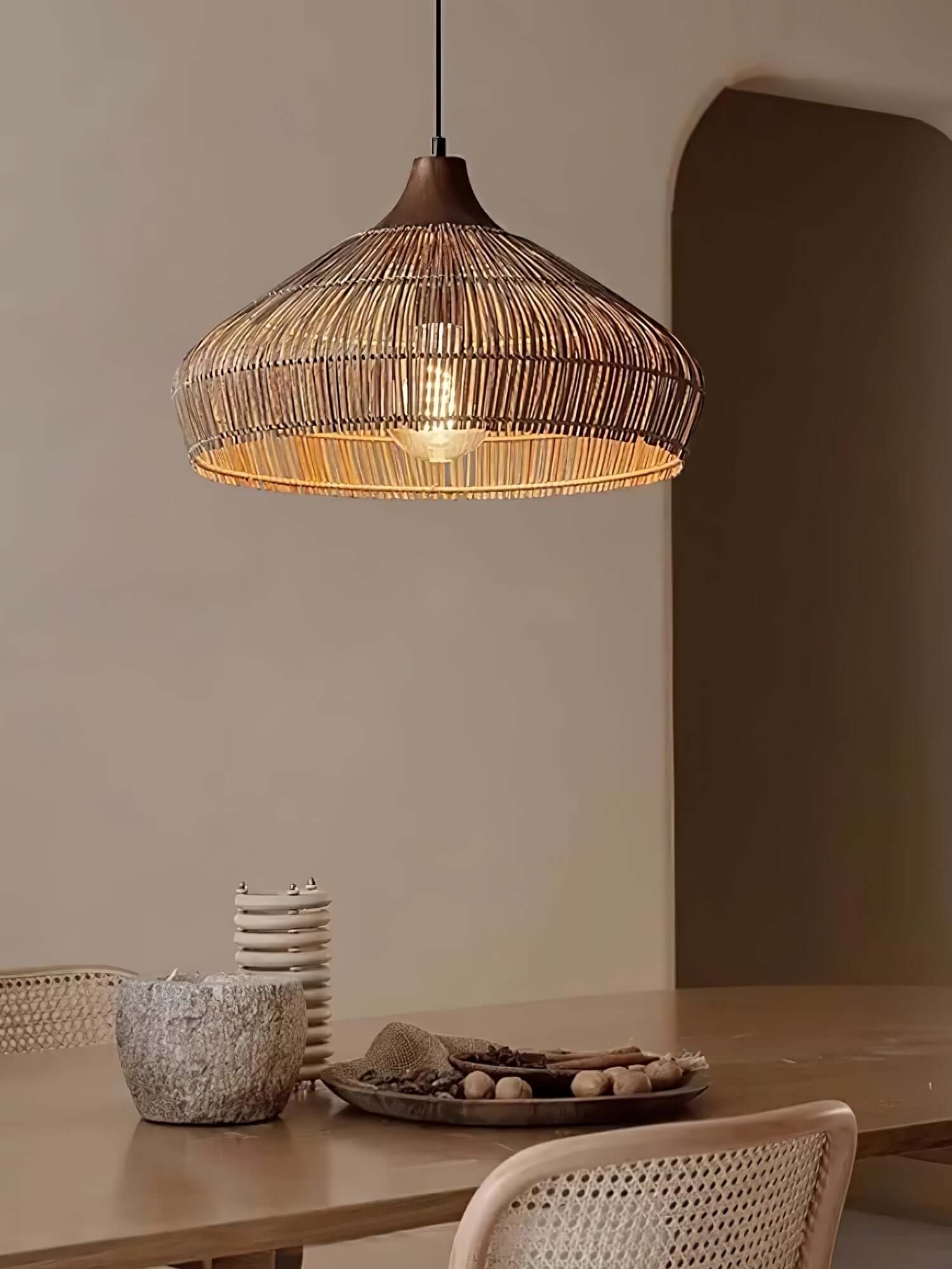 Lampada a Sospensione in Rattan - Stile Bohemien