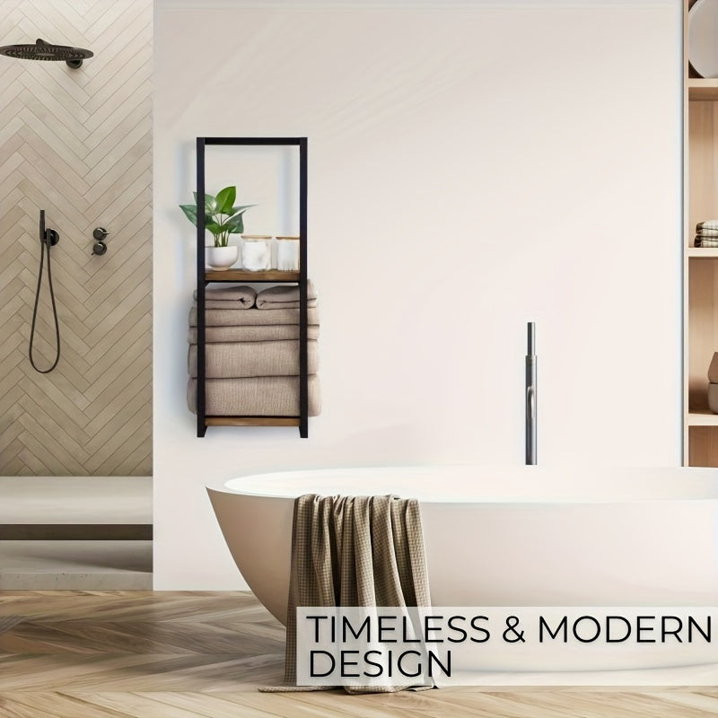 Portasalviette Industriale con Mensole – Mobili da Parete Eleganti e Funzionali