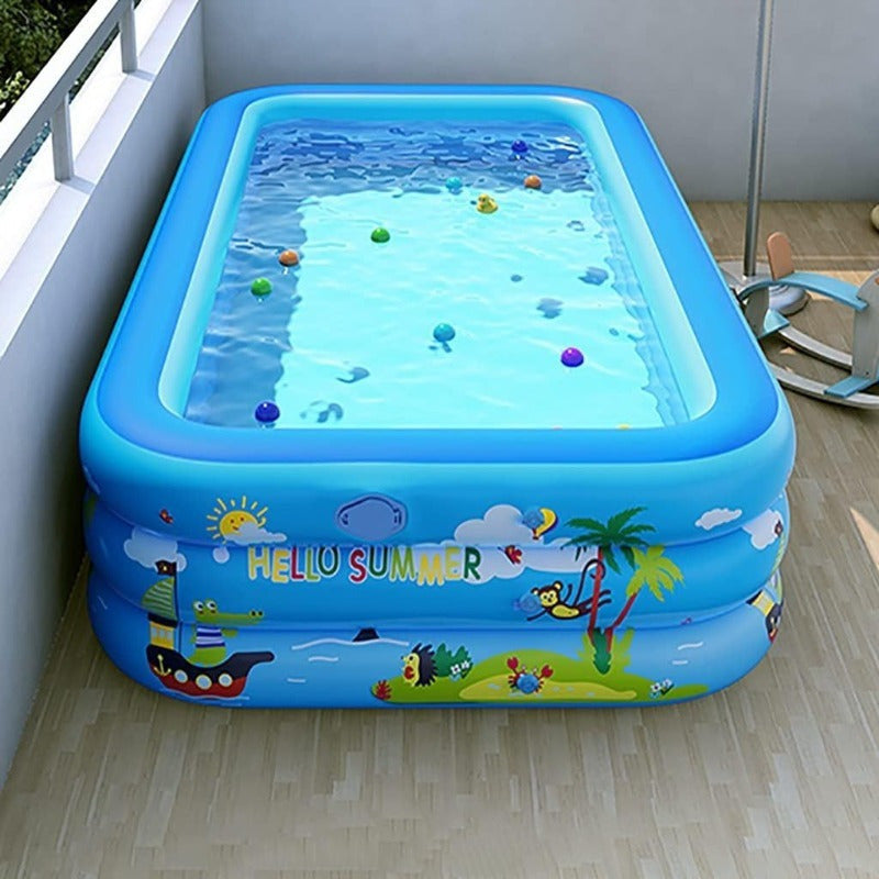 Piscina Gonfiabile per Bambini Ocean Splash – PVC Spesso per Divertimento in Giardino
