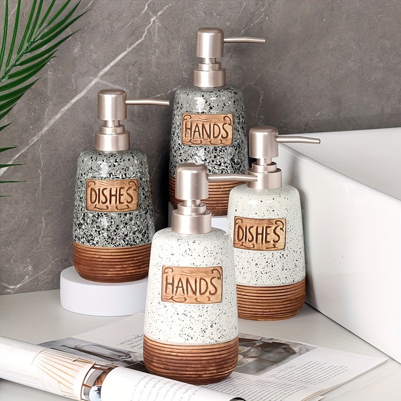 Dispenser di Sapone in Ceramica Vintage – 420ml per Cucina o Bagno