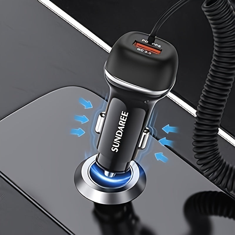 Caricatore per auto USB-C ricaricabile veloce da 51W – Per la ricarica super veloce di più dispositivi