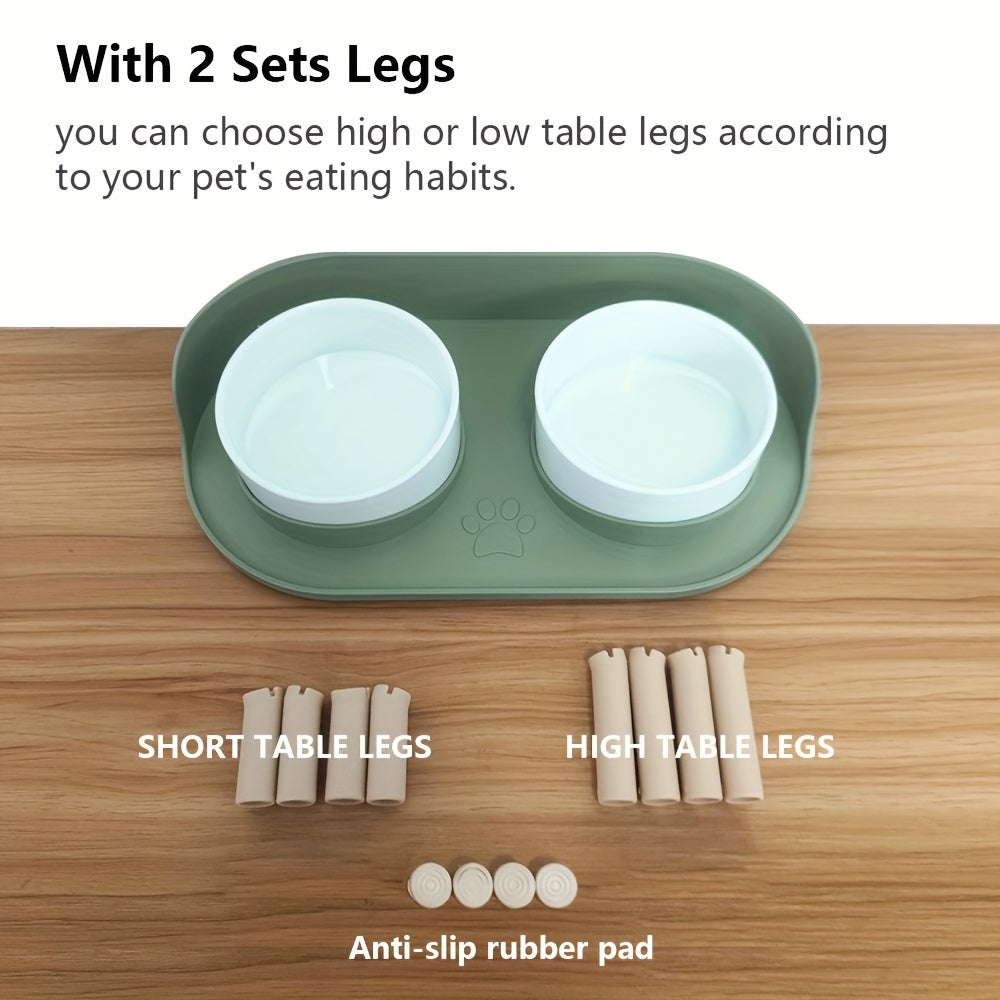 Ciotola Elevata Doppia per Animali Domestici – Mangiare e Bere Confortevolmente per Gatti e Cani