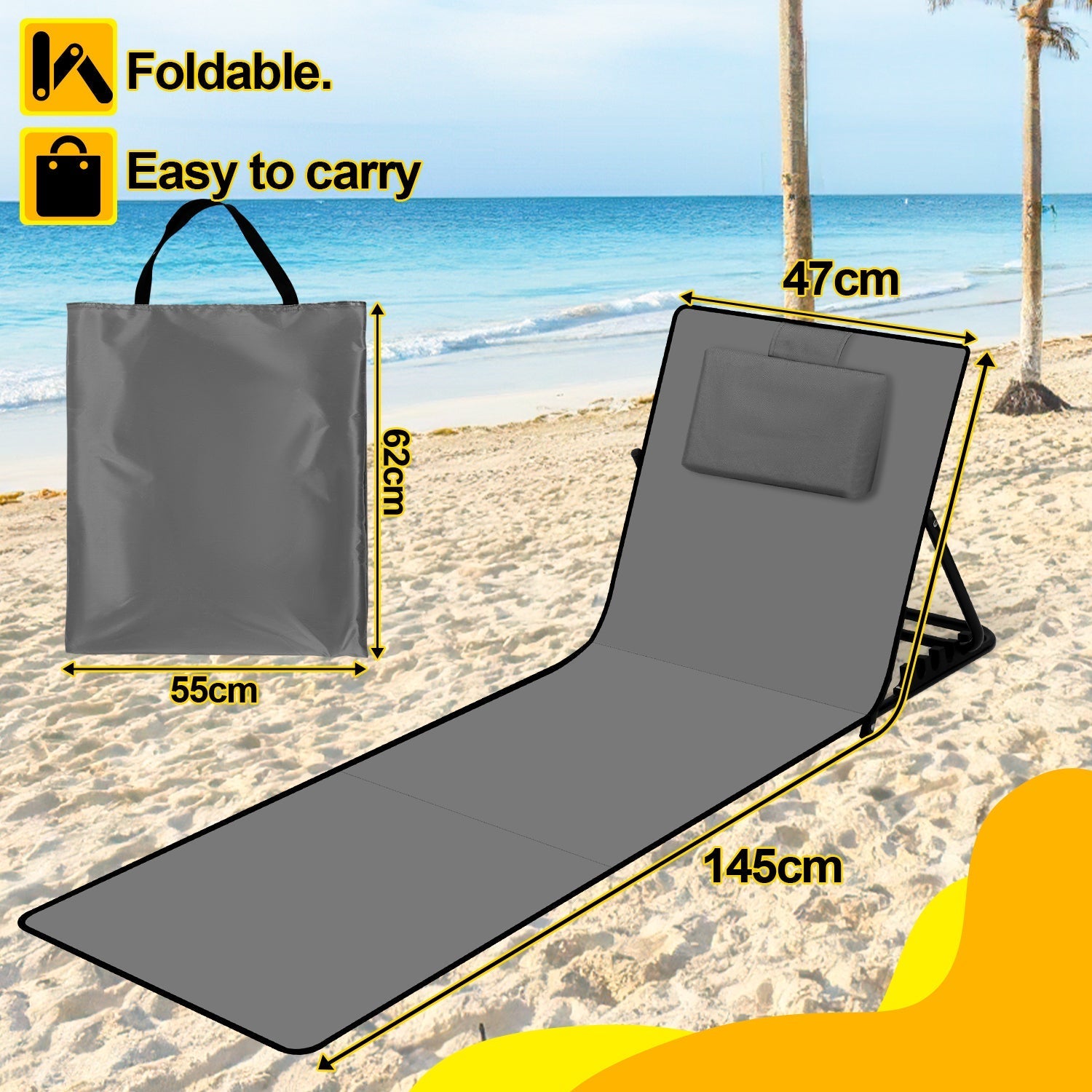 RelaxMate Lettino da Spiaggia Portatile – Comfort e Convenienza in Movimento