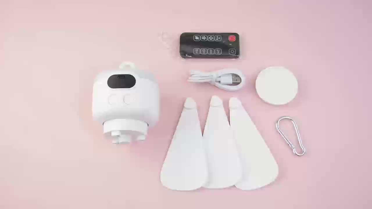 Ventilatore Appeso Ricaricabile USB – Portatile con Luce LED