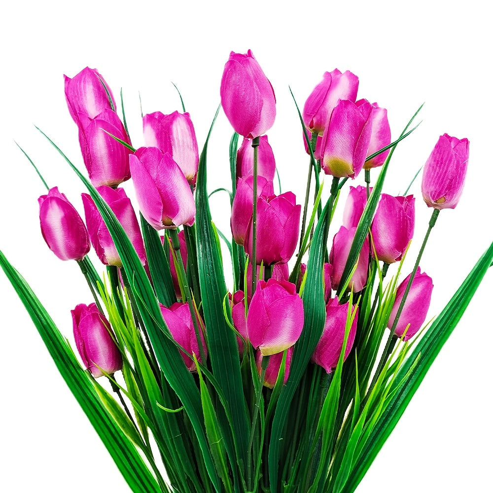 Set di 6 Mazzi di Tulipani Artificiali – Resistenti ai UV e Realistici per Decorazione di Giardini e Interni