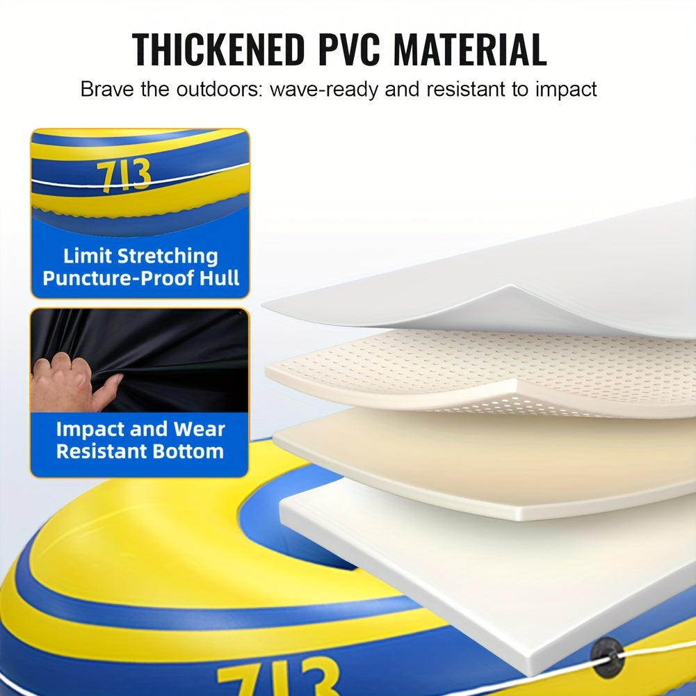 Set di Barche da Pesca Gonfiabili – Barca Leggera in PVC per 2 Persone con Paddles