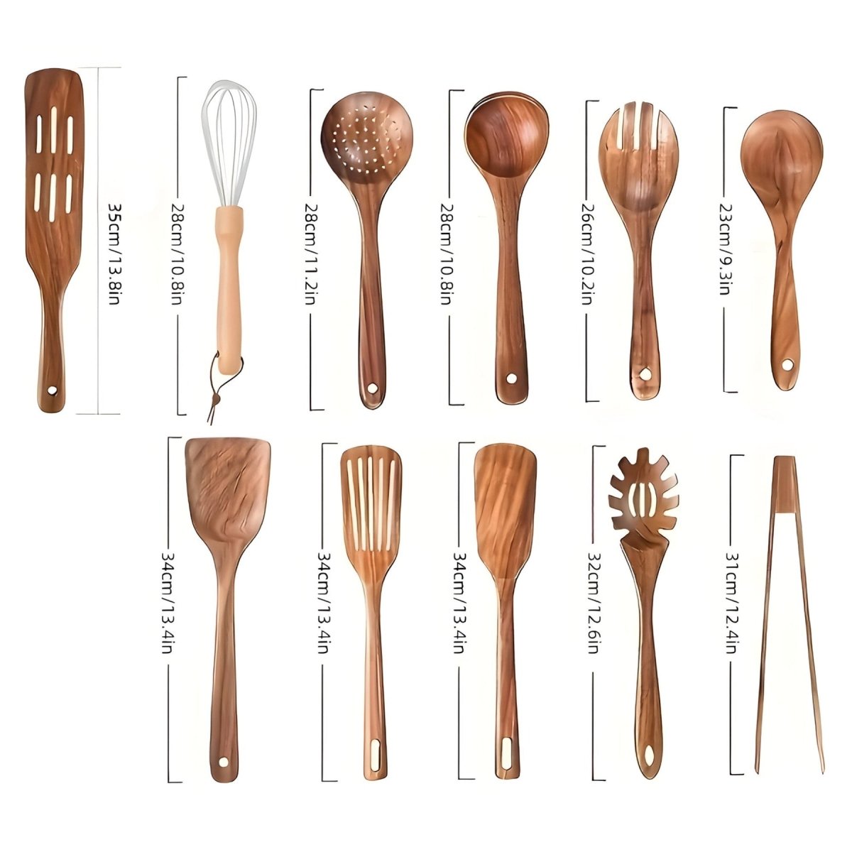 Set di Utensili da Cucina in Legno Resistente al Calore - WoodChef