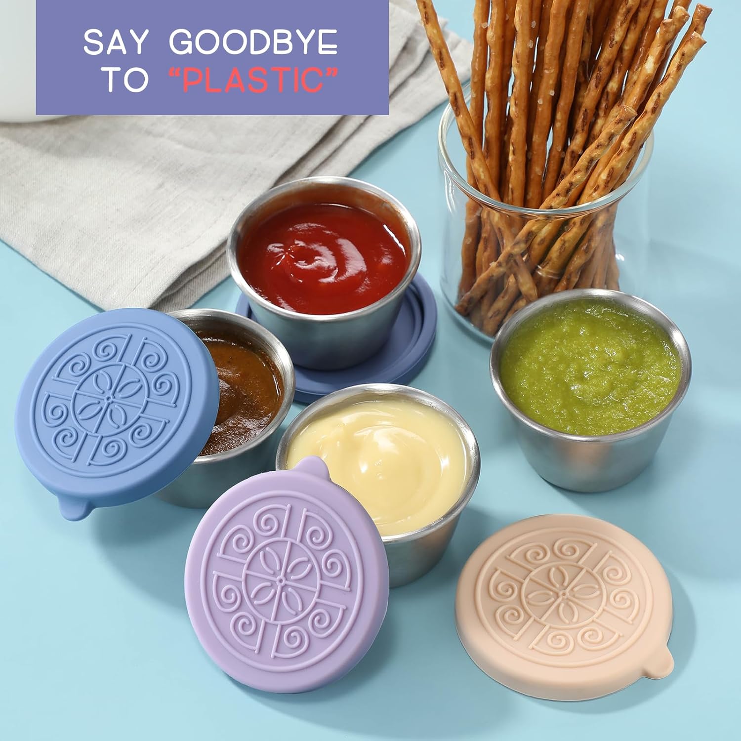 Tazze per Salse in Acciaio Inossidabile a Prova di Perdite (Set di 6) – FlavorPods