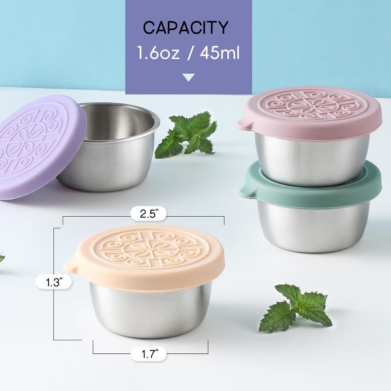 Tazze per Salse in Acciaio Inossidabile a Prova di Perdite (Set di 6) – FlavorPods