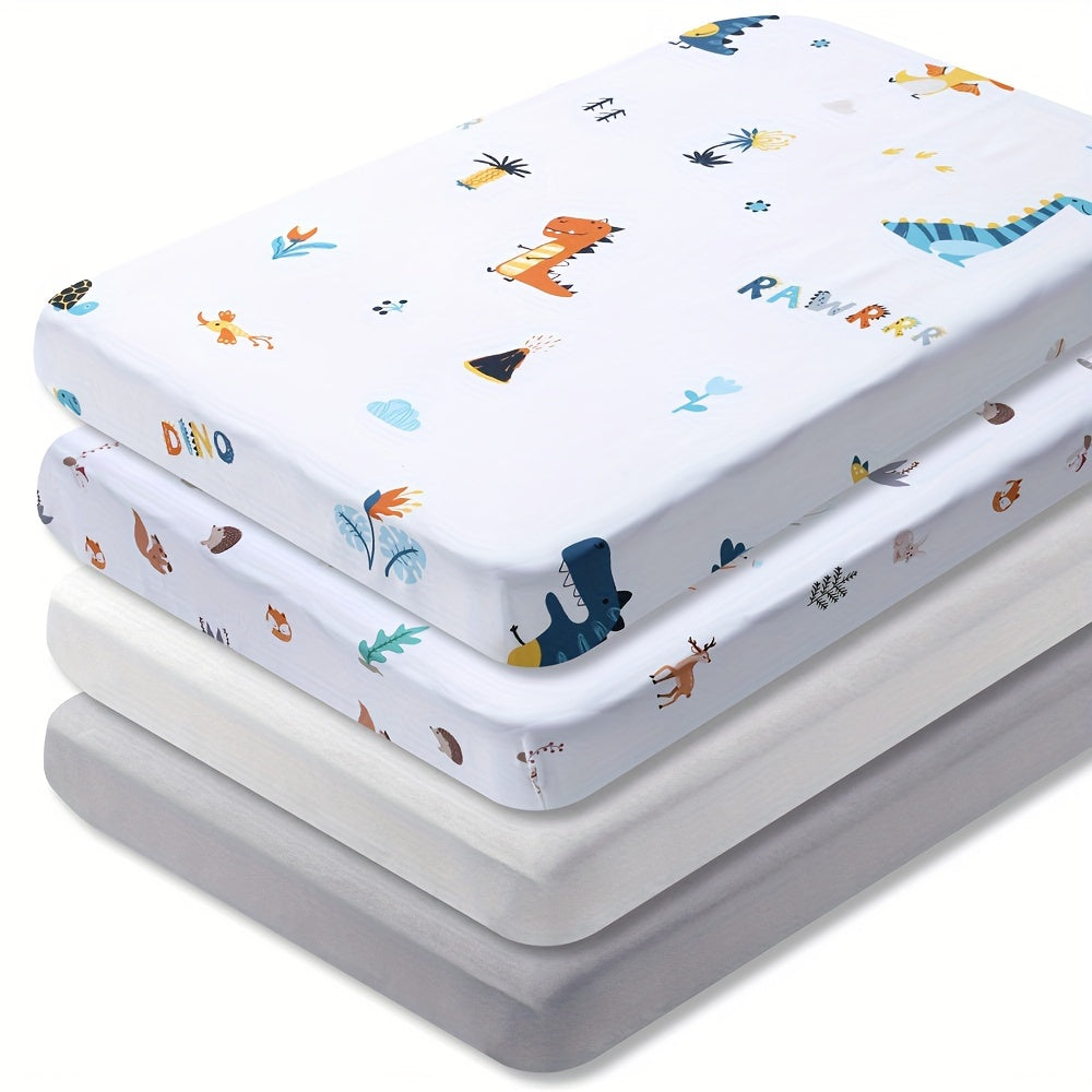 Lenzuola per Culla con Stampa Animali Morbida – Set da 4 Pezzi per Comfort e Stile nella Nursery