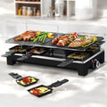 Grille électrique 2-en-1 avec plaque pour raclette et antiadhésive