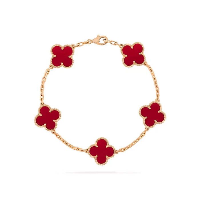 Bracciale Lana Charm Quadrifoglio - Accessorio Elegante per la Fortuna