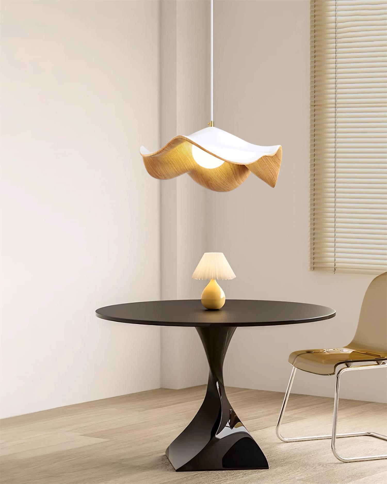 ElementBois Lampada a Sospensione - Design Lotus in Resina