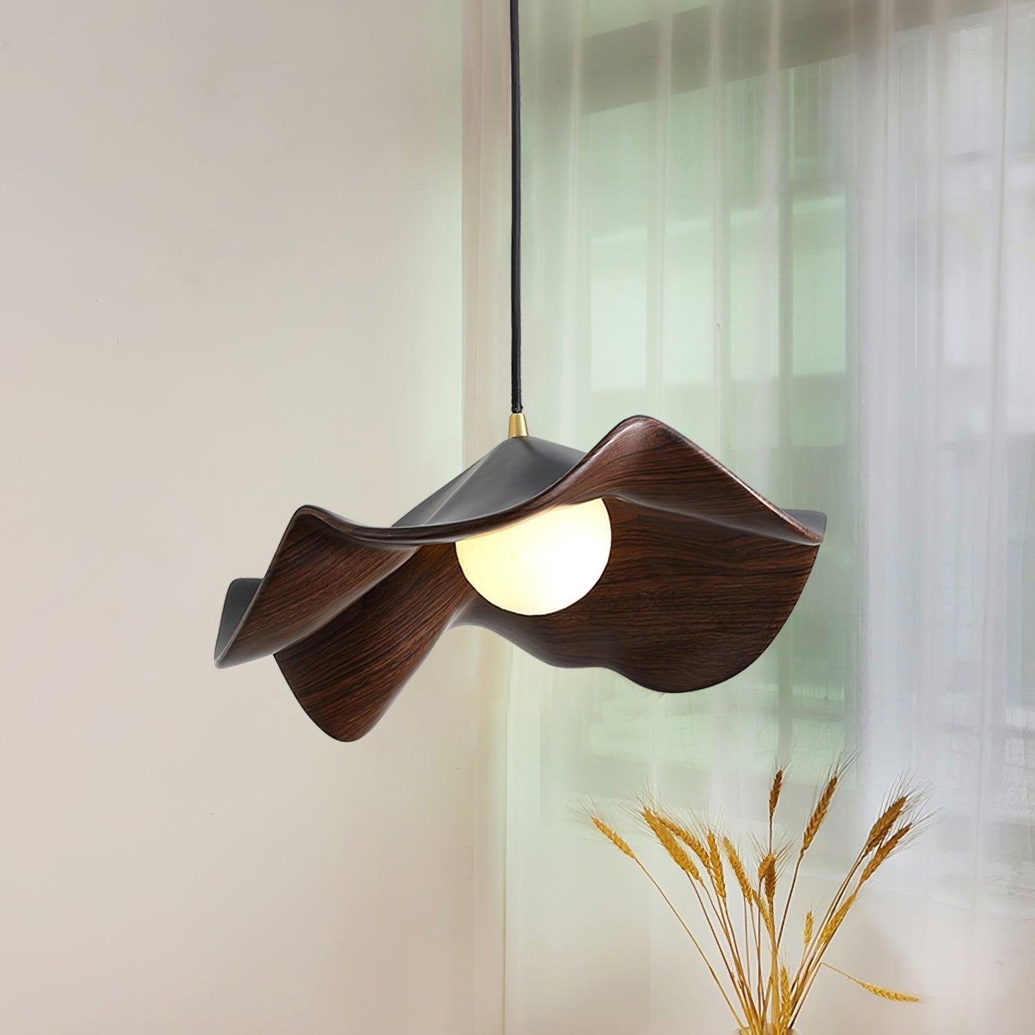 ElementBois Lampada a Sospensione - Design Lotus in Resina