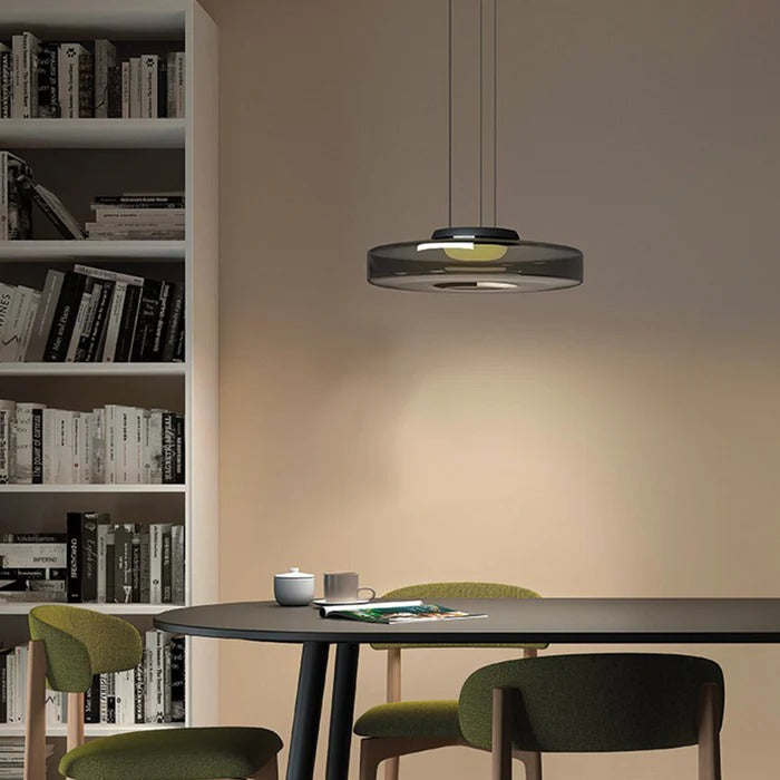Lampada a sospensione in vetro stile Bauhaus - Regolabile