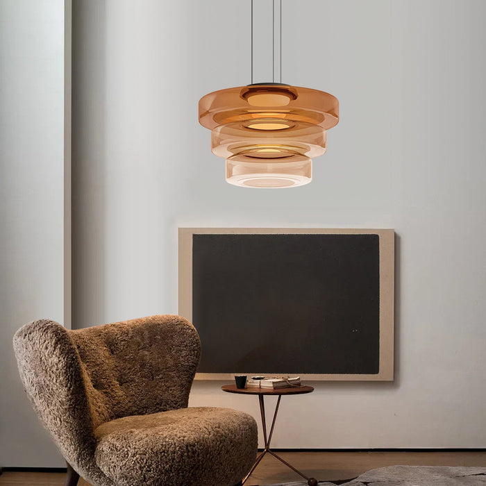 Lampada a sospensione in vetro stile Bauhaus - Regolabile