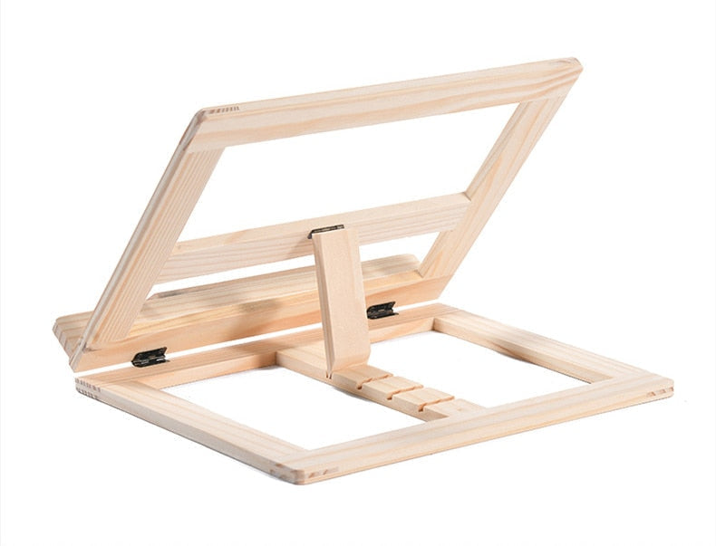 Supporto per Libri in Legno - Design per Multi-Dispositivo