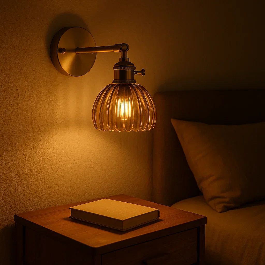 Lampada da Parete Retro | Design a Tulipano in Vetro | Illuminazione Elegante