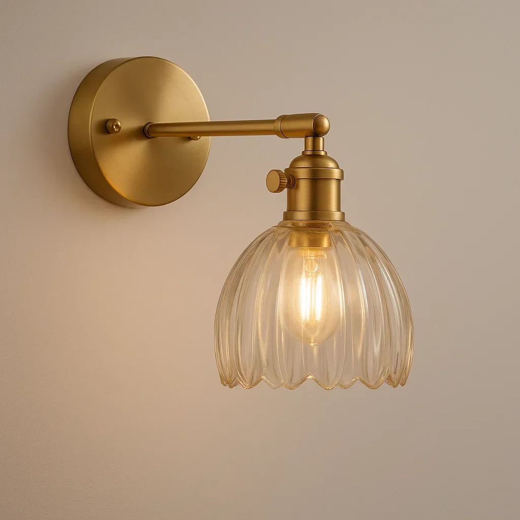 Lampada da Parete Retro | Design a Tulipano in Vetro | Illuminazione Elegante