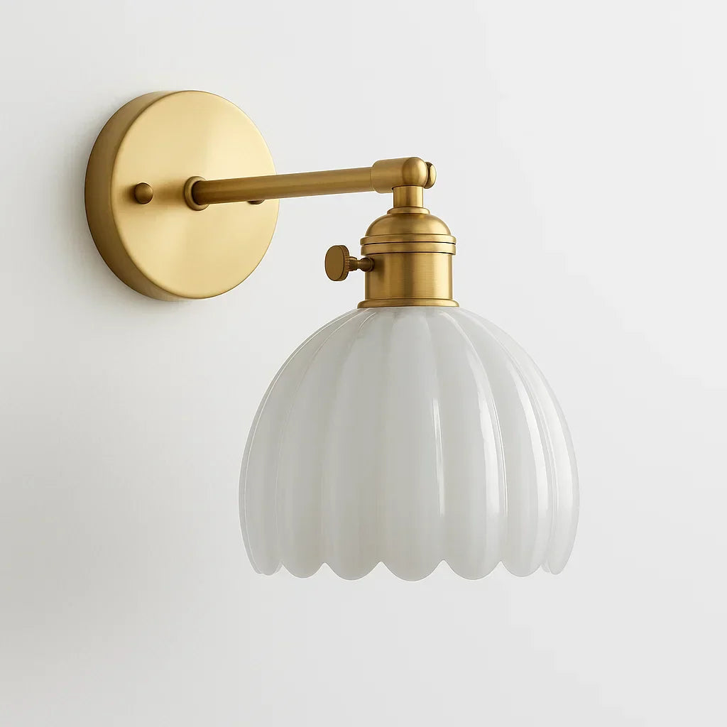 Lampada da Parete Retro | Design a Tulipano in Vetro | Illuminazione Elegante