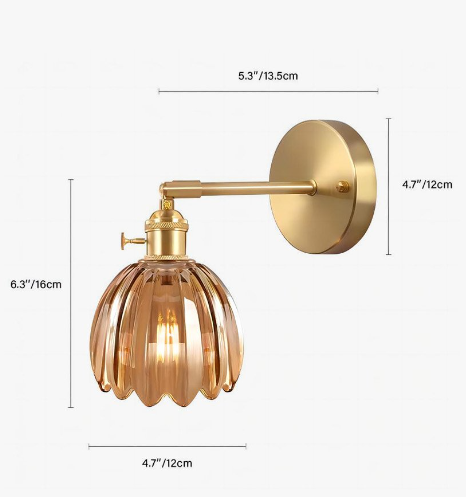 Lampada da Parete Retro | Design a Tulipano in Vetro | Illuminazione Elegante