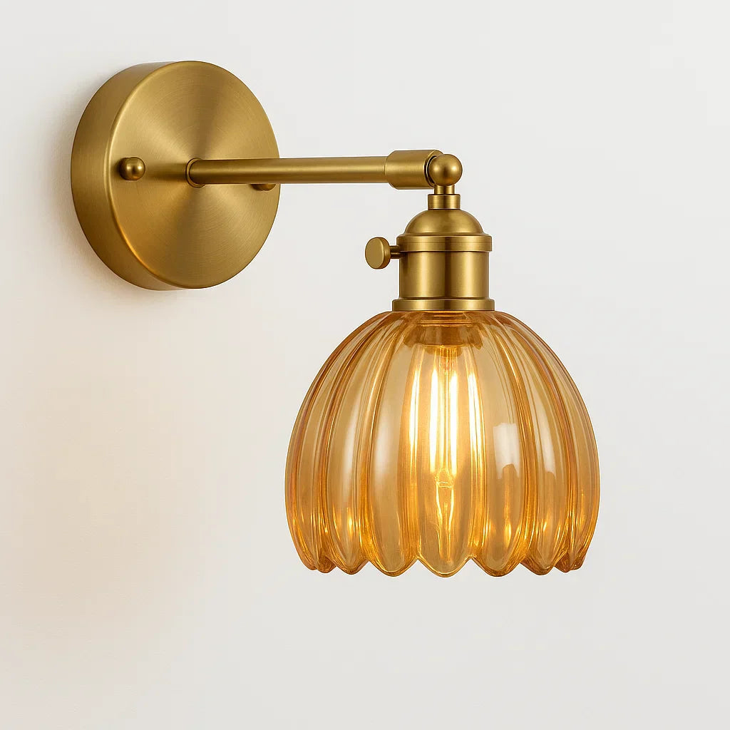Lampada da Parete Retro | Design a Tulipano in Vetro | Illuminazione Elegante