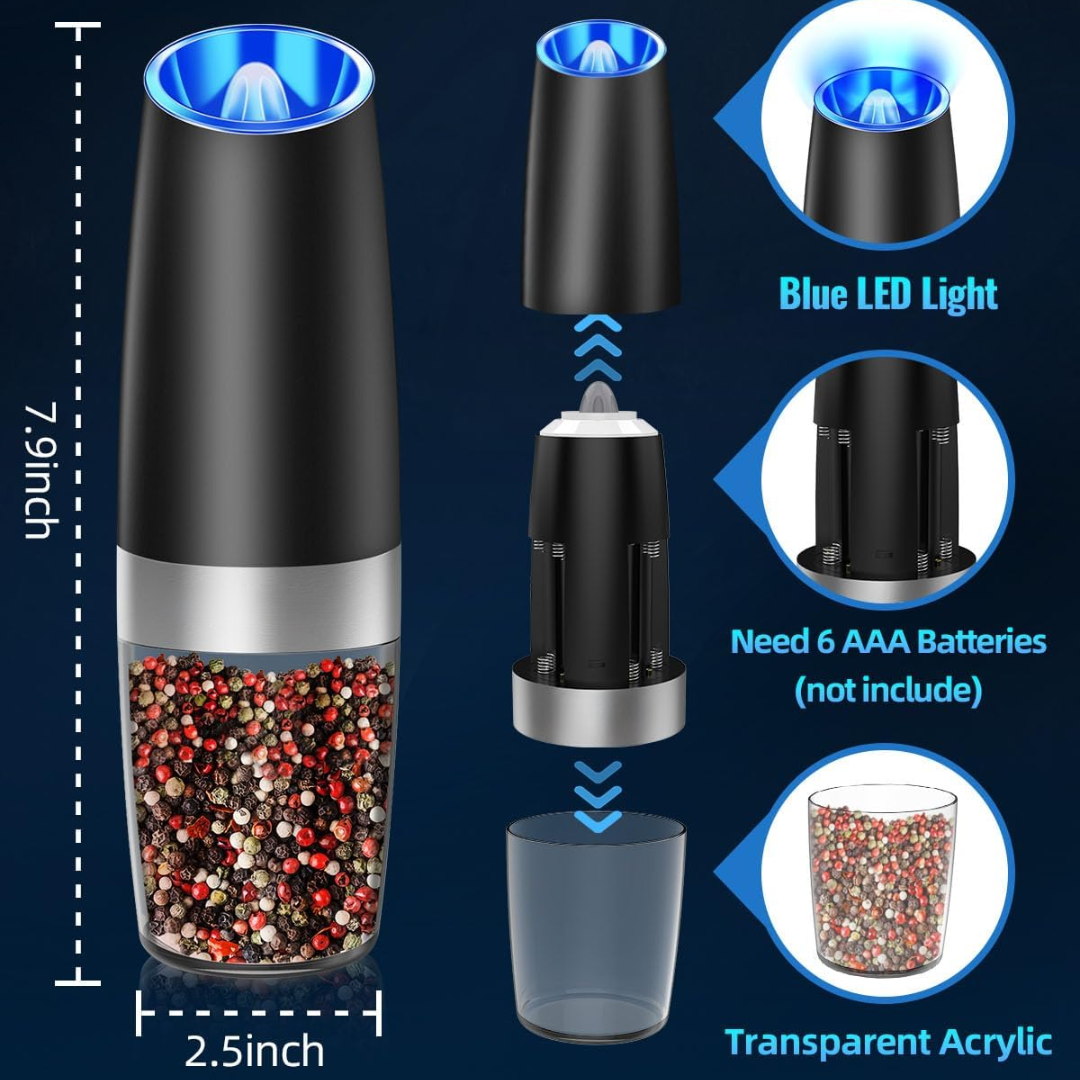 Set di Macinini Elettrici Ricaricabili per Pepe e Sale - GrindMaster Duo