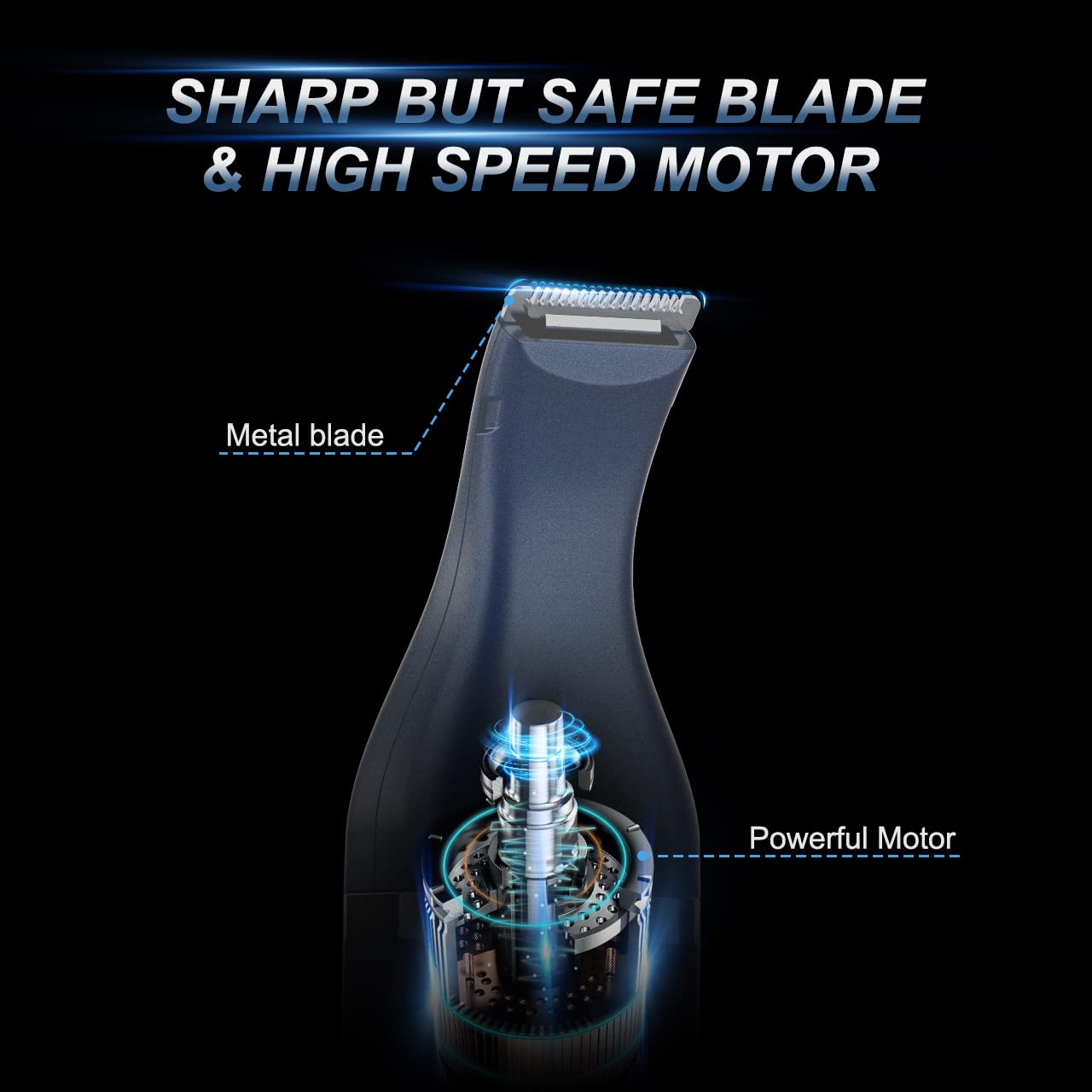 Tagliacapelli per Animali con Doppie Lame - Strumento di Toelettatura Silenzioso e Senza Fili