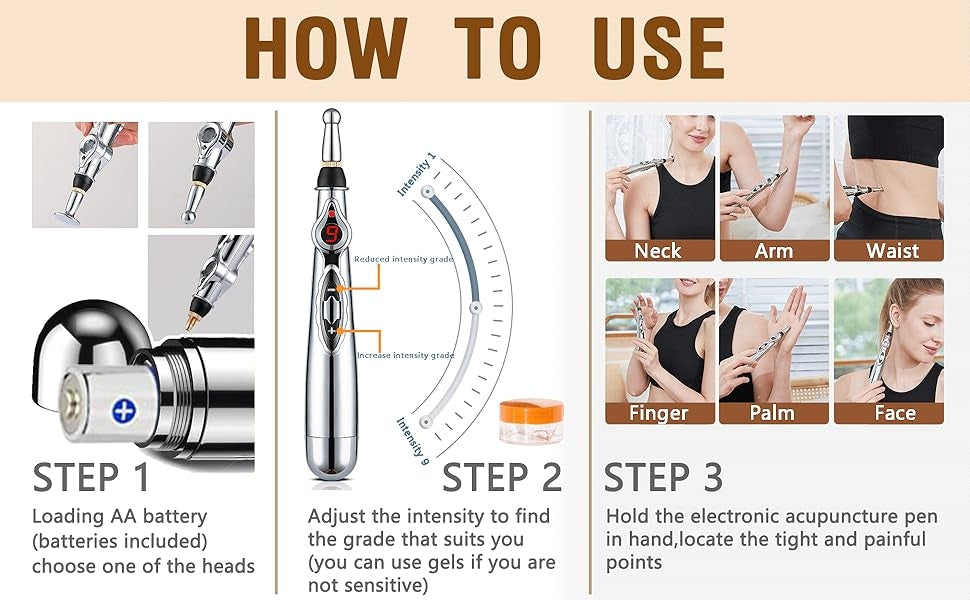 Penna per Agopuntura Elettronica - Penna per Massaggio Energetico dei Meridiani per il Sollievo dal Dolore