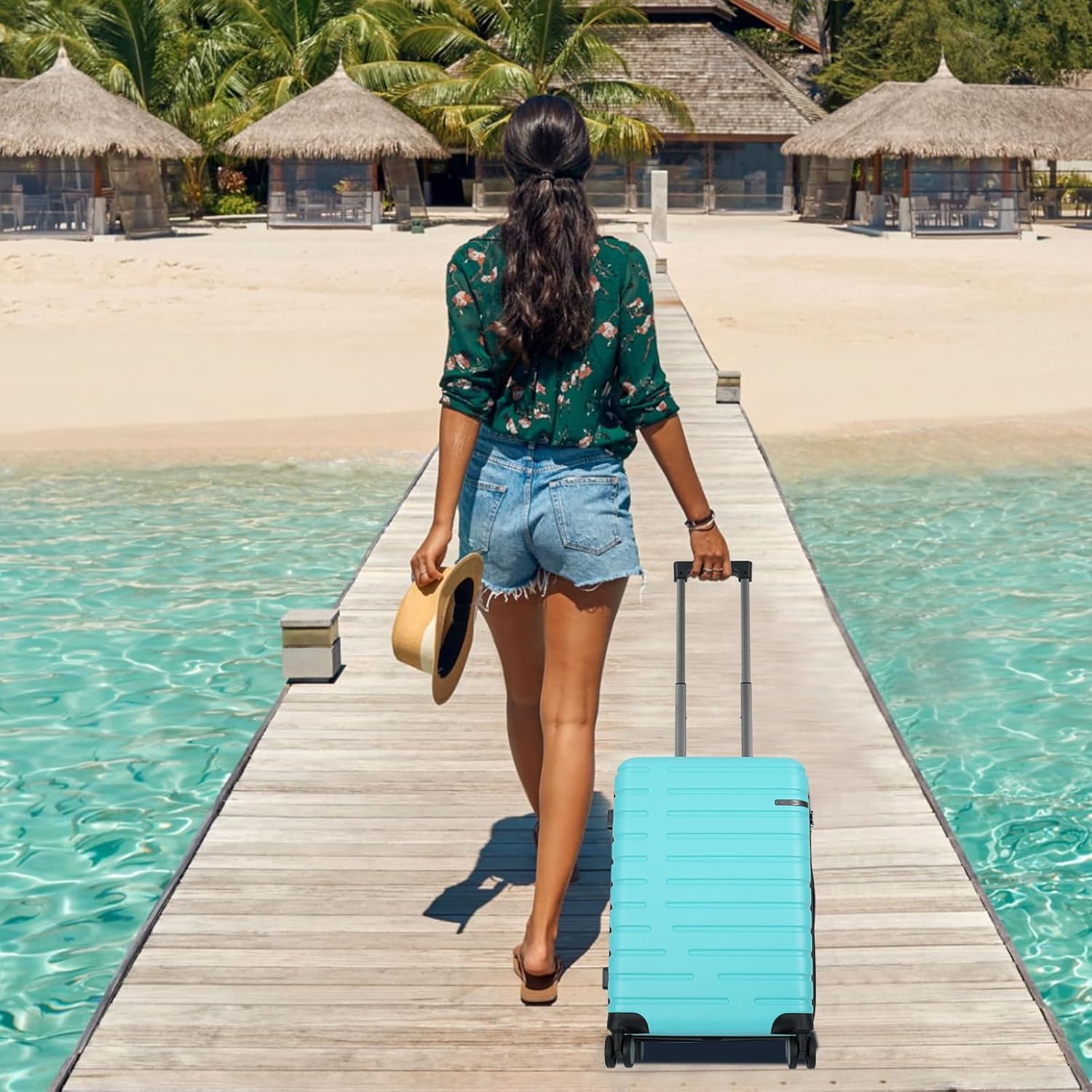 Valigia Rigida Espandibile con Ruote Girevoli e Lucchetto TSA