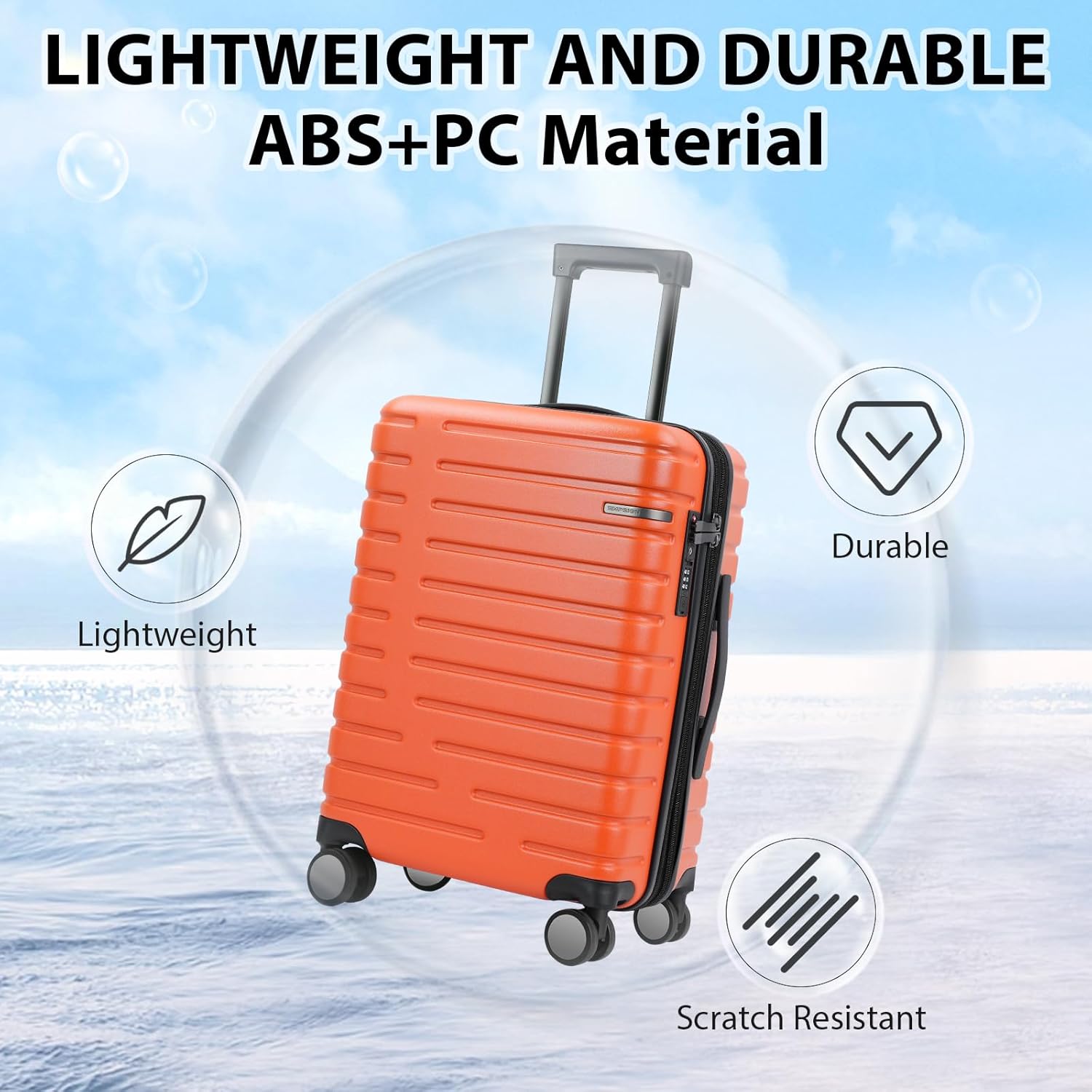 Valigia Rigida Espandibile con Ruote Girevoli e Lucchetto TSA