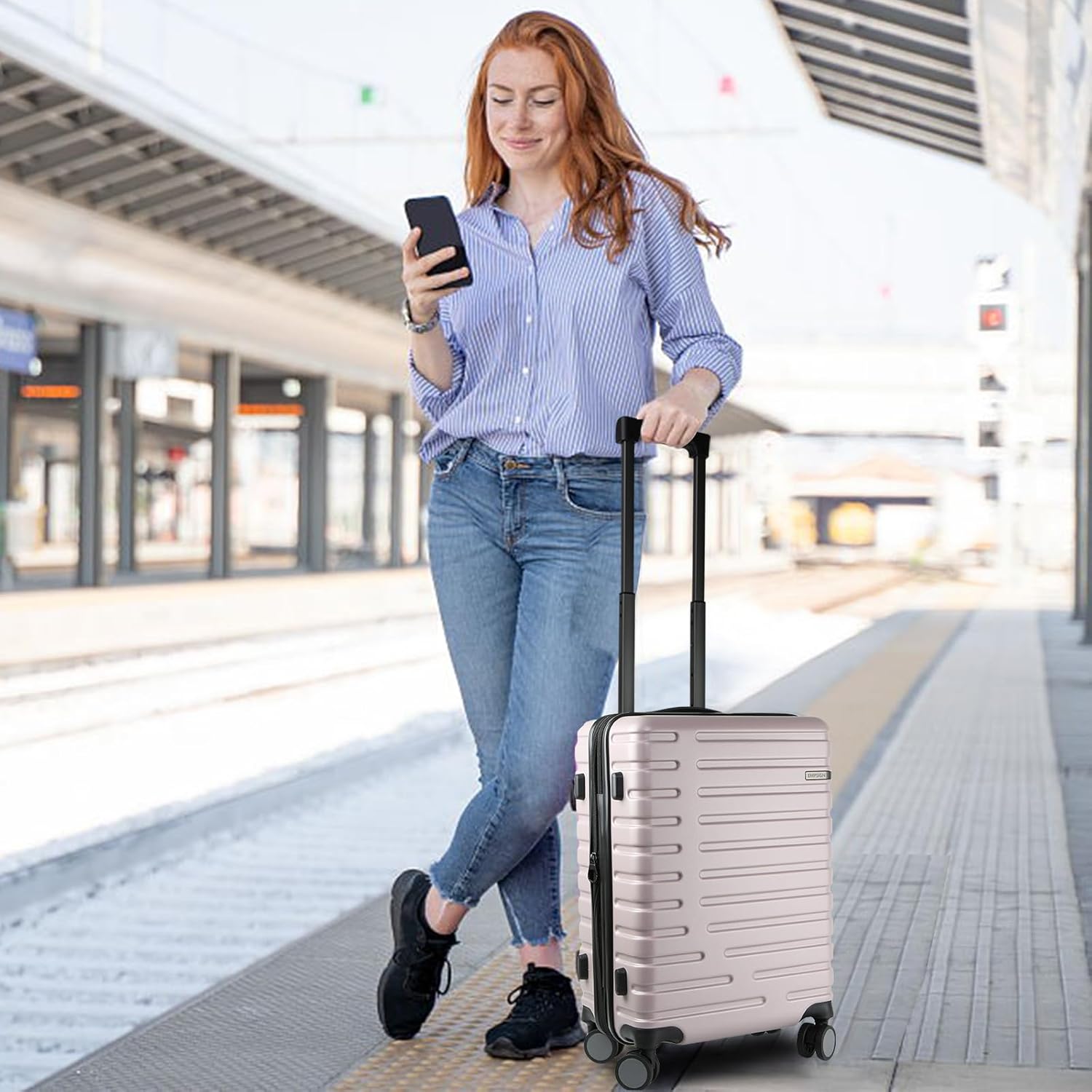 Valigia Rigida Espandibile con Ruote Girevoli e Lucchetto TSA