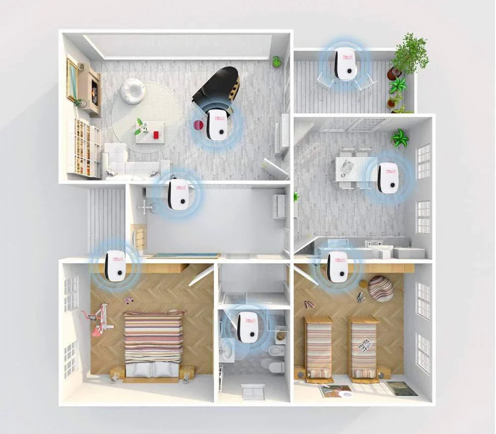 EcoShield Repellente Ultrasuoni per Parassiti | Protezione Senza Chimici per Insetti e Roditori