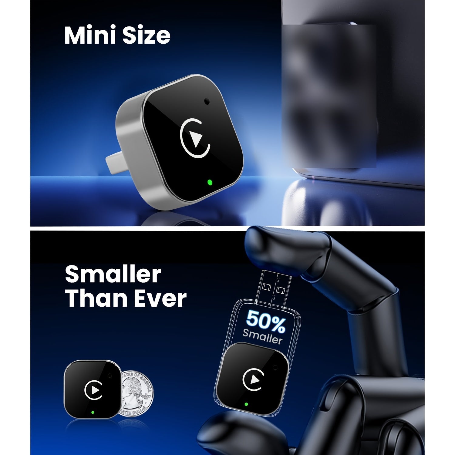 Adattatore Wireless CarPlay & Android Auto 2-in-1 – Connessione Rapida Plug & Play