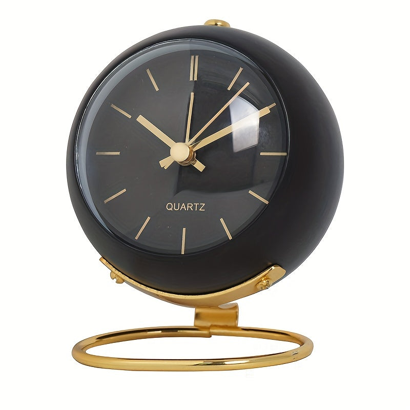 Orologio da Scrivania Silenzioso Nordic – Lancette Luminose e Cornice in Metallo