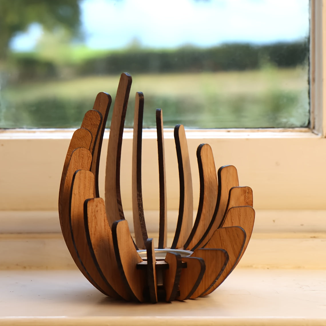 Portacandele Bohemien Lotus – Design in Legno Stratificato Fai-da-Te