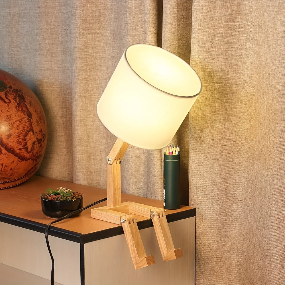 Lampada da Tavolo Moderna in Legno – Design Flessibile e Illuminazione Ambientale